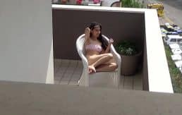 Caught spying my neighbors daughter masturbating on her balcony