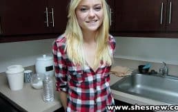 ShesNew Skinny blonde teen Chloe Foster POV homemade sex